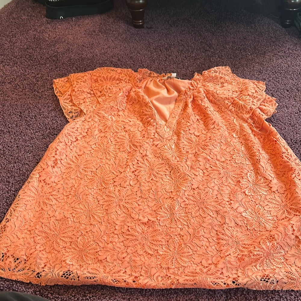Coral lace work top